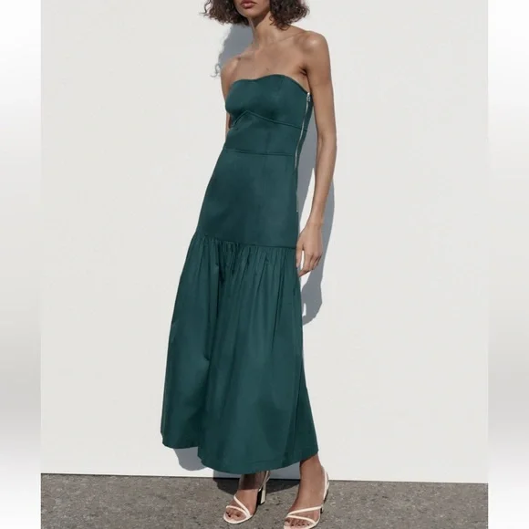 Zara Topstitched Midi Dress - Picture 5 of 17